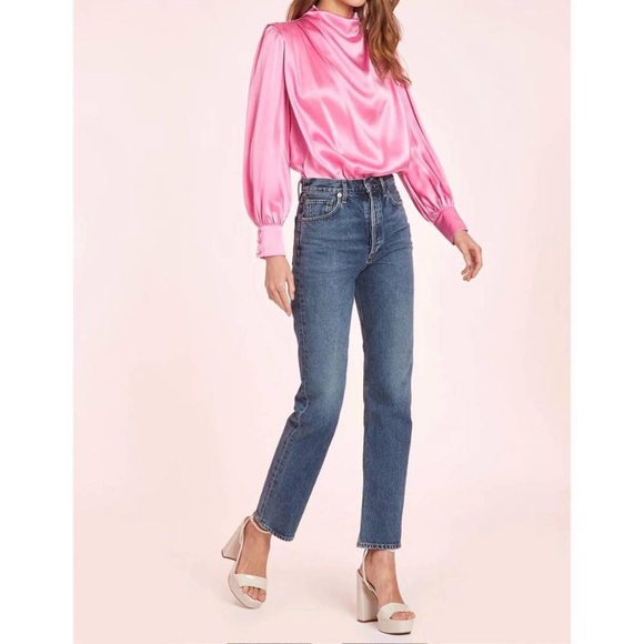 Amanda Uprichard Jacinda blouse in Macaroon - Picture 2 of 6